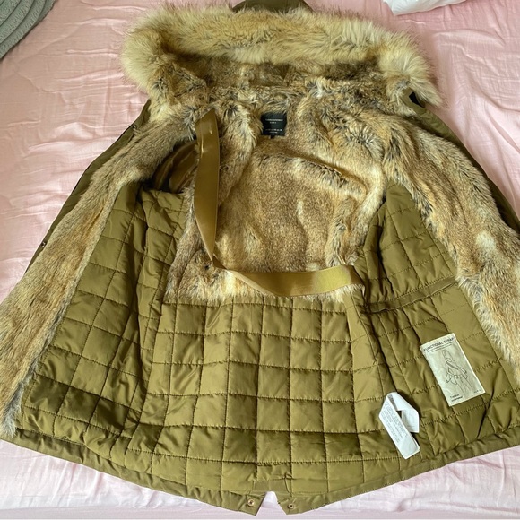 ZARA - Olive Green Faux Fur Lined Parka - Picture 12 of 12